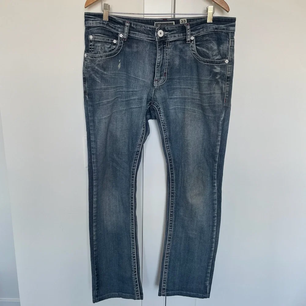 INC International Concepts‎ Mens Jeans Slim Straight Blue Wash Size 33x32